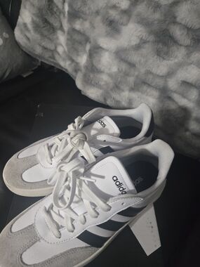 adidas White and Gray Women's Retro-Style Sneakers